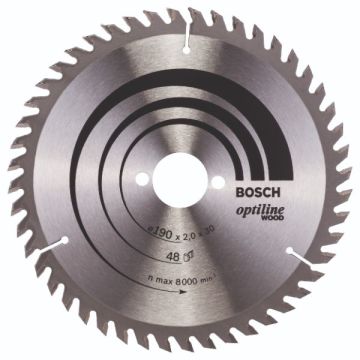 Bosch rundsavklinge Optiline Ø190 x 2,0 x 30mm 48T 2608641186
