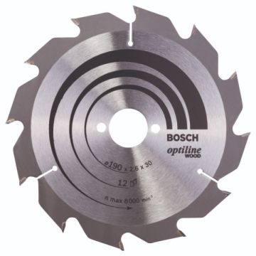 Bosch rundsavklinge Optiline Ø190 x 2,6 x 30mm 12T 2608641187