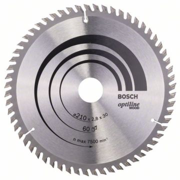 Bosch rundsavklinge Optiline Ø210 x 2,8 x 30mm 60T 2608641190