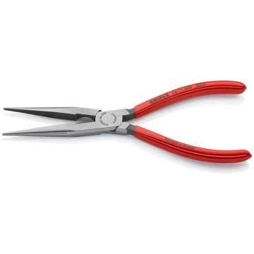Knipex Fladrundtang med skær (Storkenæbstang) sort atramenteret, betrukket med kunststof 200 mm KN-2611200SB