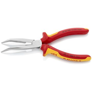 Knipex Fladrundtang med skær (Storkenæbstang) forkromet,VDE-godkendt 200 mm KN-2626200