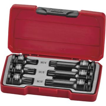 Teng Tools Krafttoppe-bitssæt med 1/2" firkantfatning T9206 med 6 dele 269960100