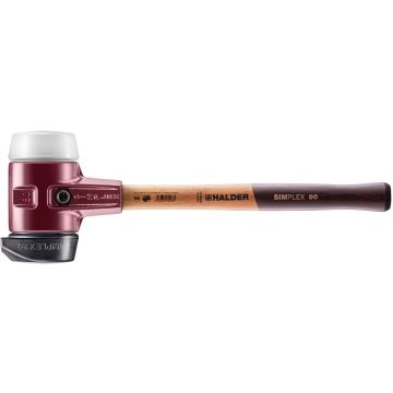 SIMPLEX soft-face mallet with cast steel housing and wooden handle, Ø 80, Rubber composition with "stand-up"/ Superplastic 3027.280