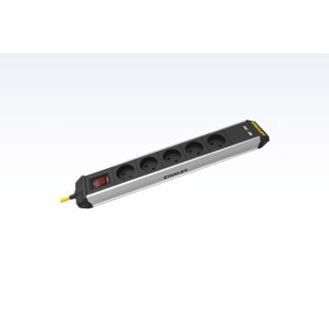 Stanley stikdåse 5-stik m. 3 m ledning 385002