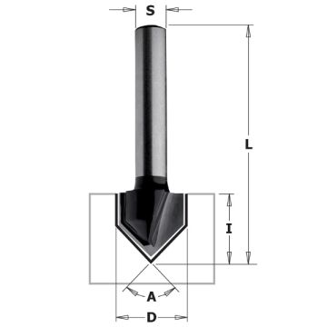 Skriftfræser HM 11,0x14 60° K8 Z2 C K958-110