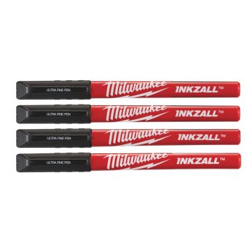 Milwaukee Pen Inkzall Fine, Sort 4P 48223164