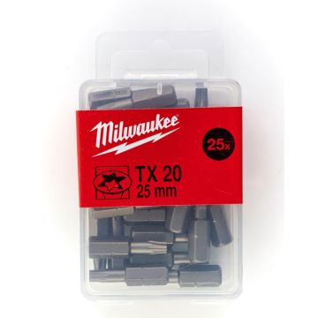 Milwaukee Bits TX20 x 25mm 25P 4932399596