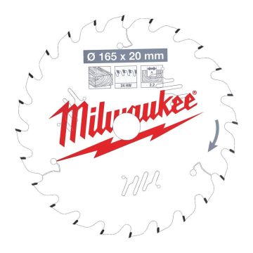 Milwaukee Rundsavklinge W165x20x2,2x24 4932471294