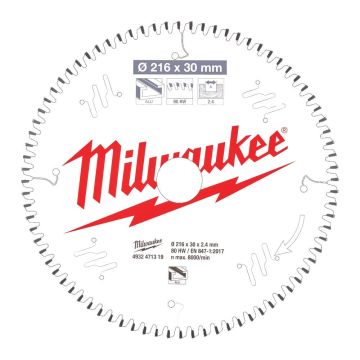 Milwaukee Rundsavklinge MS Alu216x30x2,4x80 4932471319