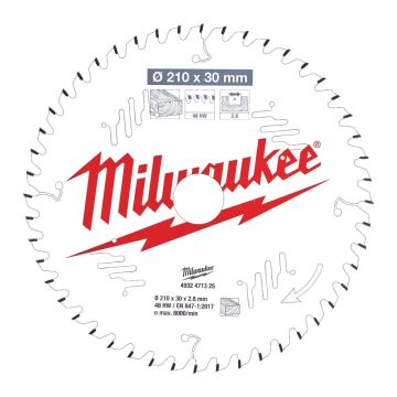Milwaukee Rundsavklinge MS W210x30x2.8x48 4932471325