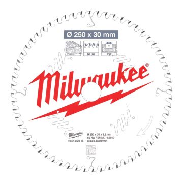 Milwaukee Rundsavklinge MS W250x30x2,8x60 4932472016