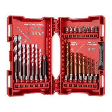 Milwaukee Bor-bitssæt 1 SHW/TIN/MM 39 dele 4932479853