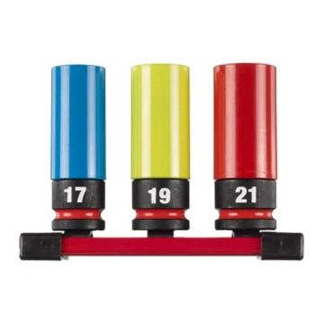 Milwaukee Slagtoppesæt 1/2" 17,19 og 21 mm 4932493370