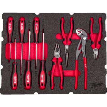 Milwaukee Tænger & s. Trækker skum 10 dele 4932493638