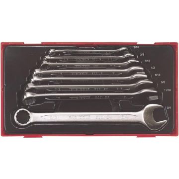 Teng Tools ringgaffelnøglesæt i tommer TT3592 med 8 dele 5/16-3/4 tomme 58050303