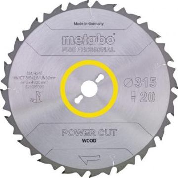 Metabo Rundsavklinge HW/CT 254x30 WZ 20&deg; 628025000-628059000