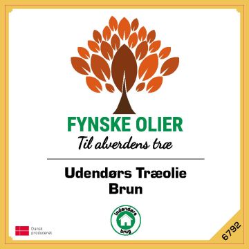 Fynske Olier Udendørs Træolie - Brun 1 Liter 6792 6792001