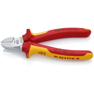 Knipex Skævbider forkromet,VDE-godkendt 160 mm KN-7006160SB