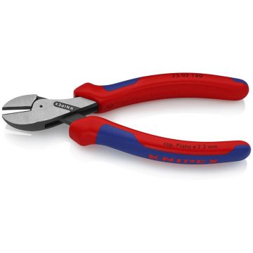 Knipex KNIPEX X-Cut® Kompakt-skævbidere høj udveksling sort atramenteret, med flerkomponent-håndtag 160 mm KN-7302160SB