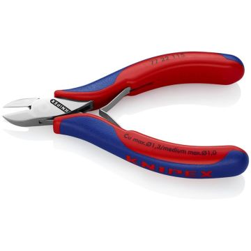 Knipex Elektronik-skævbider med flerkomponent-håndtag 115 mm KN-7722115SB