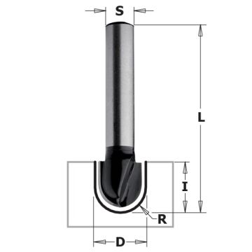 Hulkehlfræser HM R 3,0 K8 C K914-060
