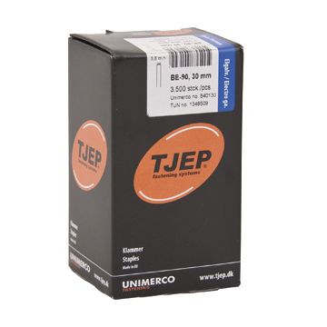 TJEP BE-90 Klammer 30mm, m/lim. Elgalv. 3.500 stk. TJ840130