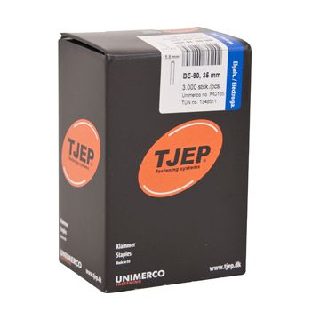 TJEP BE-90 klammer 35mm, m/lim. Elgalv. 3.000 stk. TJ840135