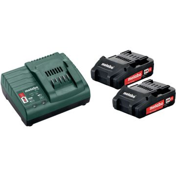 Metabo 18V Basic-Set 2 x 2,0 Ah batterier med oplader 685161000