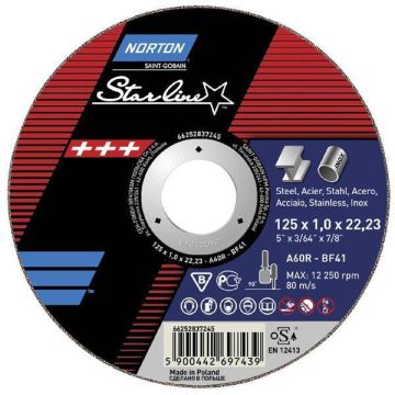 Norton Starline skæreskive 125x1,0x22mm 234030302