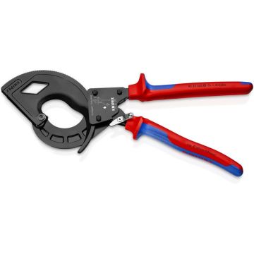Knipex Kabelsaks (Skraldeprincip, 3-gearet) sort atramenteret, med flerkomponent-håndtag 320 mm KN-9532320