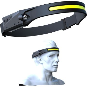 BATO Pandelampe 100G letvægt med gummistrop, 3W COB, opladelig, 60-350 Lumen. BA-65096