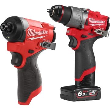 Milwaukee M12 Slagskruemaskine FID2-0 og slagboremaskine FPD2-602X MILWAUKEEPAKKE7