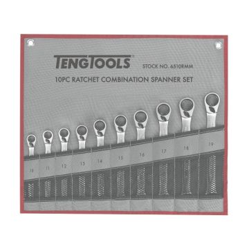 Teng Tools Ringgaffelskraldenøglesæt 6510RMM 10 dele 186430104