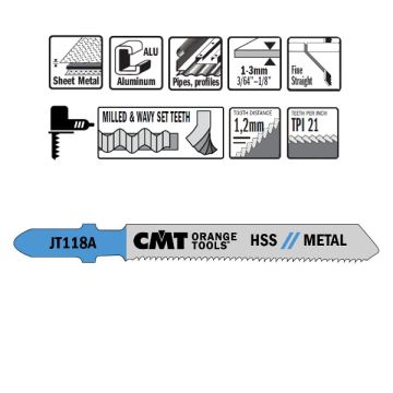 Stiksavklinge 50mm HSS Metal Basic JT118A-5