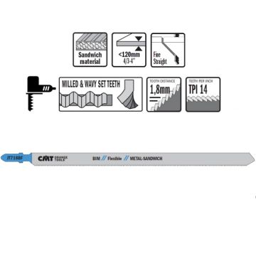 Stiksavklinge 160mm BIM Metal Flex JT718BF-3
