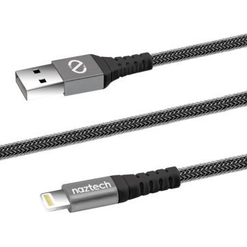 Naztech MFI Lightning USB ladekabel Ekstra stærk 120cm Black HPC13621